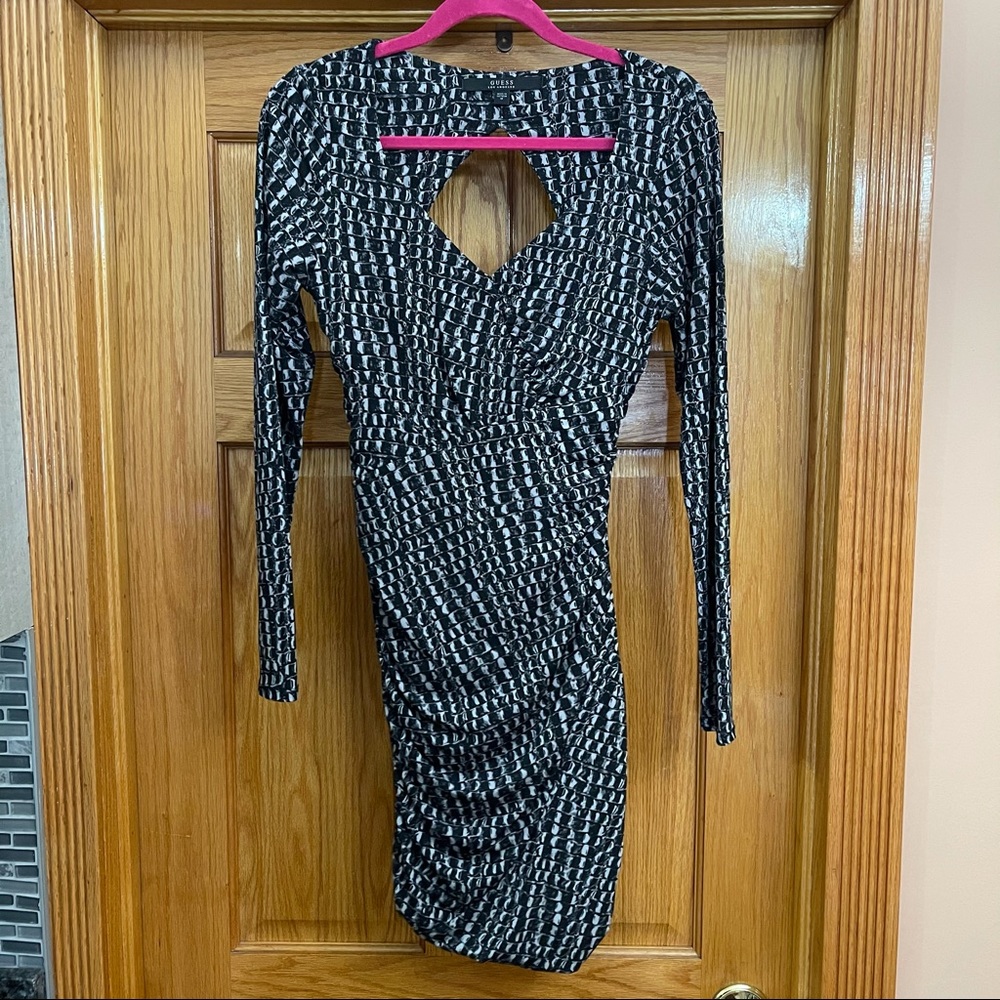 Long Sleeve Guess Mini Dress with Open Back
